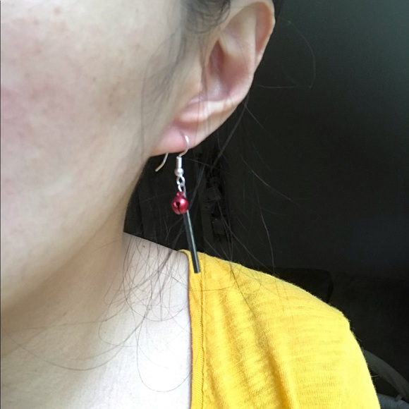 🎄 Handmade Christmas Holiday Rod & Bell Earrings - Picture 3 of 3